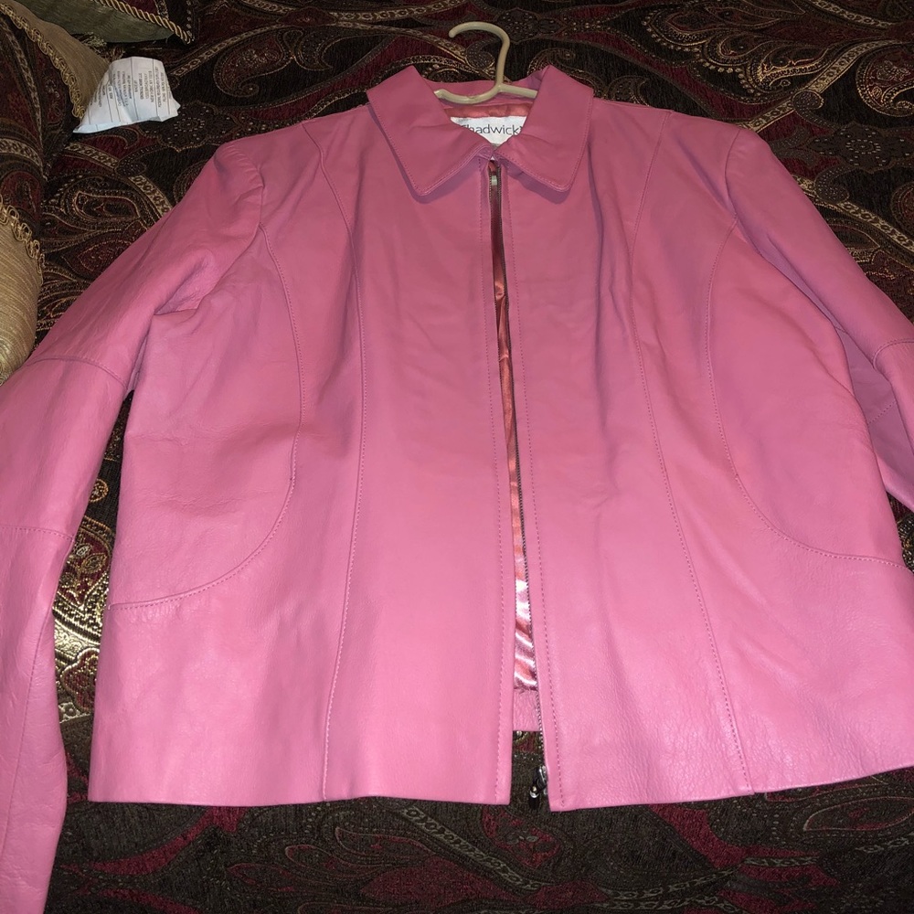 PINK LEATHER JACKET